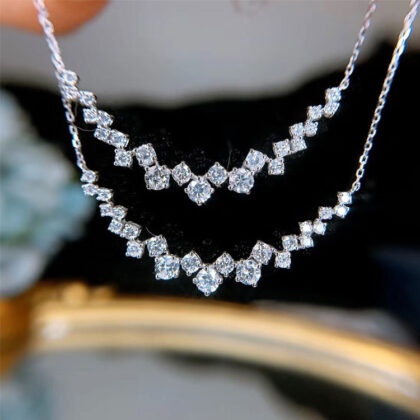 Artania Dual Layer Crystal V Necklace