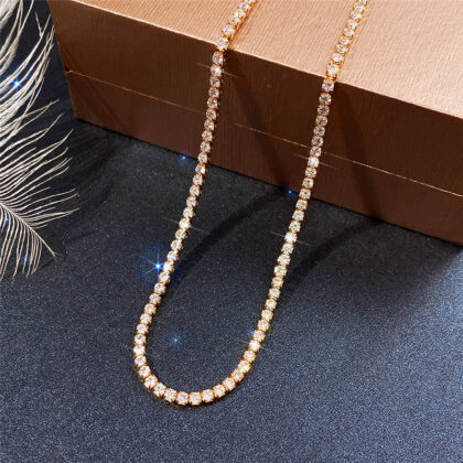 Artania Rose Gold Tennis Crystal Necklace
