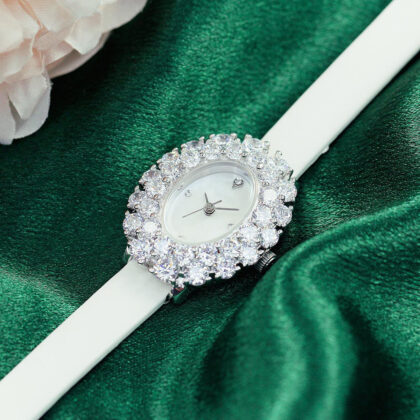 Artania Luxe Oval Crystal Halo Watch